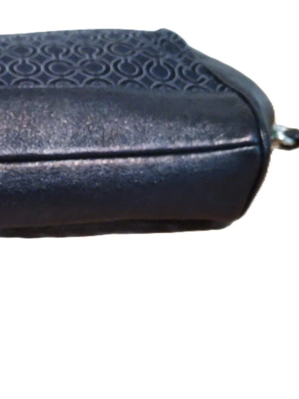 Coach Black signature C wristlet- clutch top zip-fob-handle